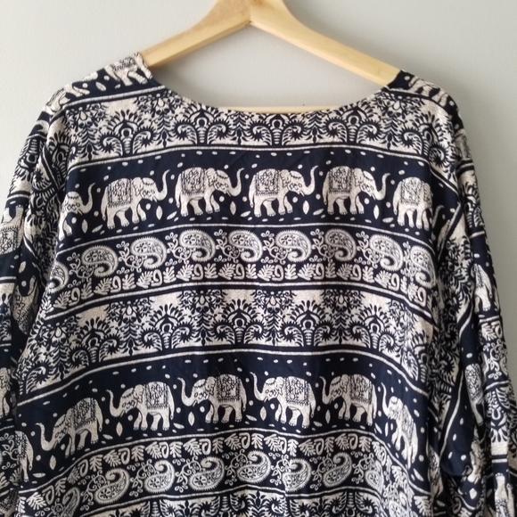 Persun Elephant Print Kimono Cover Up XL - Picture 8 of 8